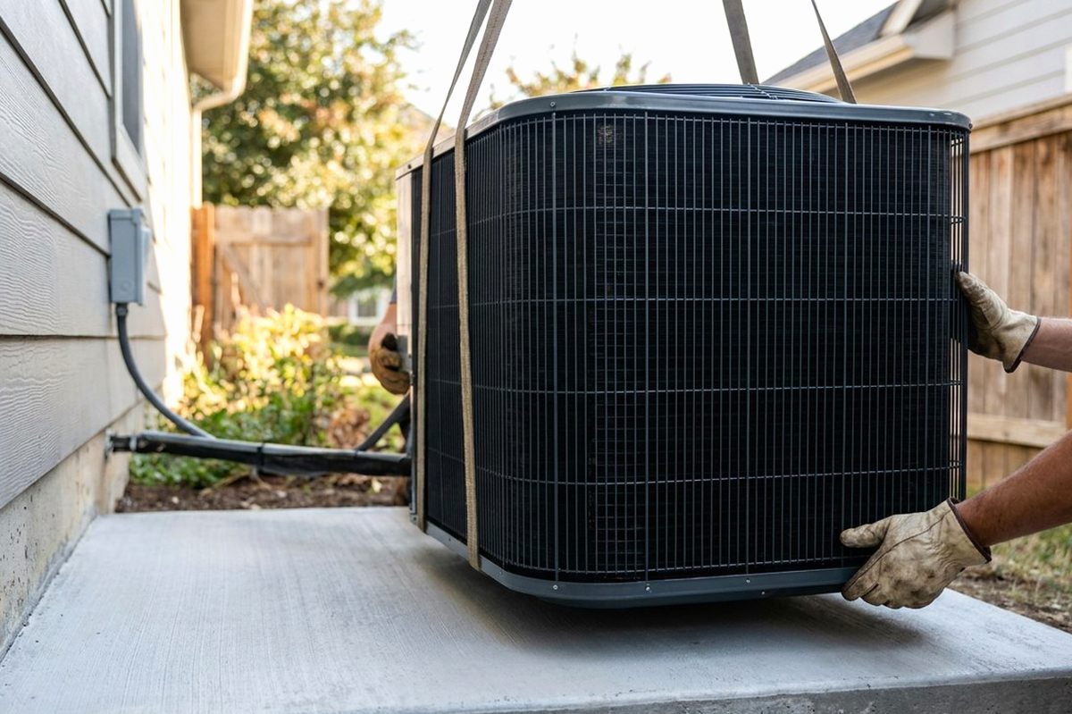 AC Installation technician at work