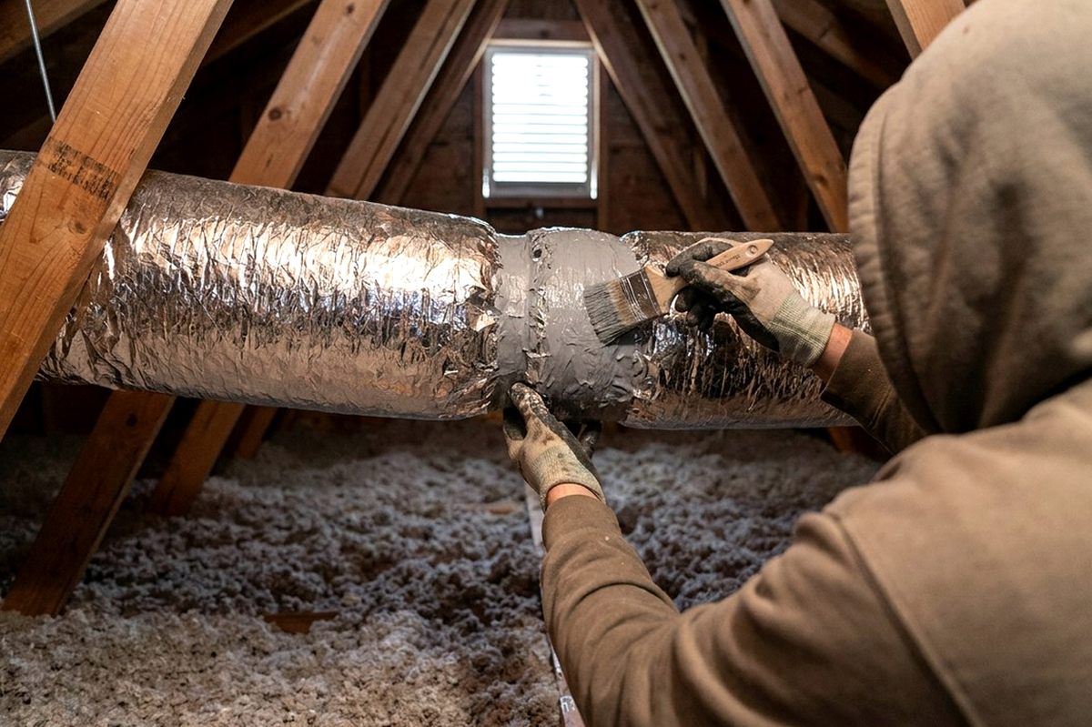 Ductwork Repair technician at work