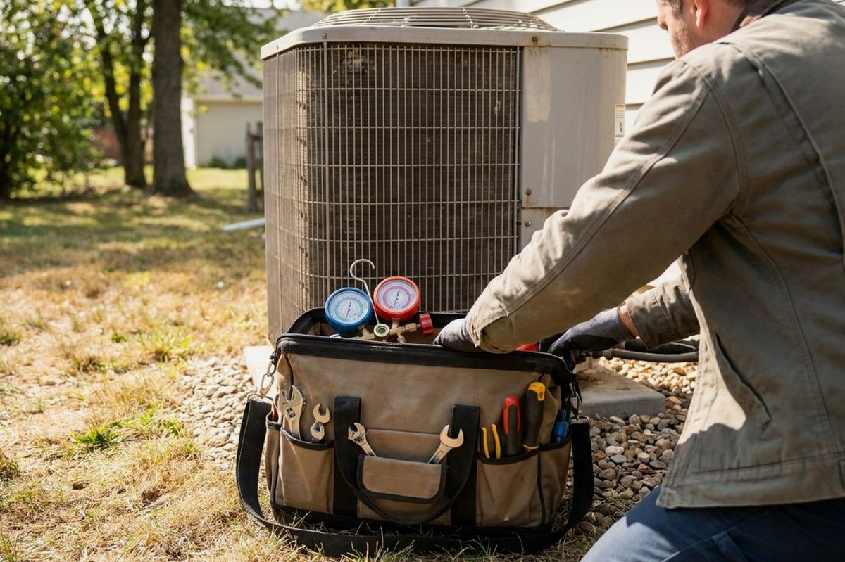 HVAC technician at work